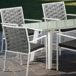 Gullholmen Matgrupp Vit bord + 6 stolar